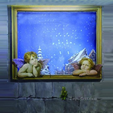 雪の中の天使3D Oil Paintings